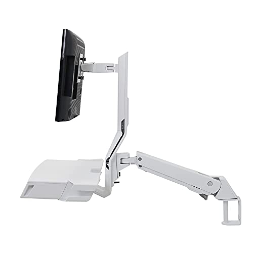 Ergotron StyleView Combo Arm with Worksurface & Pan - Mounting kit (wrist rest, wall mount bracket, track mount bracket kit, slide-out mouse tray, monitor mount, combo arm, work surface with keyboard tray, scanner and mouse holder) - for LCD display / PC equipment - aluminium, high-grade plastic - white - screen size: up to 24" - wall-mountable