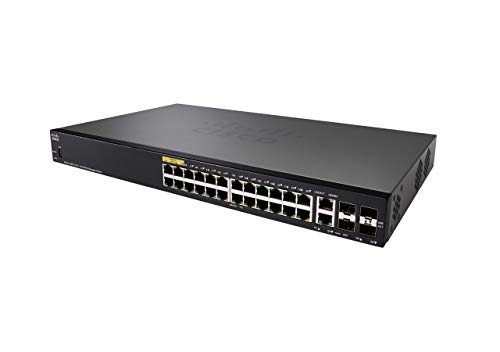 Cisco Small Business SF350-24MP - Switch - L3 - Managed - 24 x 10/100 (PoE+) + 2 x combo Gigabit Ethernet/Gigabit SFP + 2 x Gigabit SFP - rack-mountable - PoE+ (375 W)