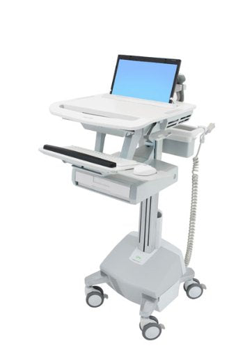 Ergotron StyleView - Cart for notebook / keyboard / mouse (open architecture) - medical - aluminium, zinc-plated steel, high-grade plastic - grey, white, polished aluminium - screen size: 17.3" wide - output: AC 230 V - 40 Ah - lithium iron phosphate