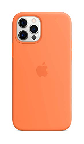 Apple Case with MagSafe - Back cover for mobile phone - silicone - kumquat - for iPhone 12, 12 Pro