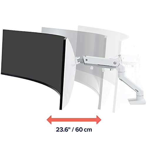 Ergotron HX - Mounting kit (articulating arm, desk clamp mount, grommet mount) - for LCD display/ curved LCD display (Constant Force motion) - white - screen size: up to 49"