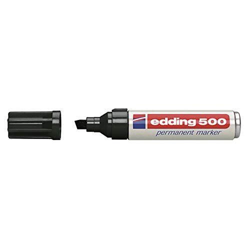 Best Value Edding 500 Permanent Marker Chisel Tip 2-7mm Line Black ( Pack Of 10)