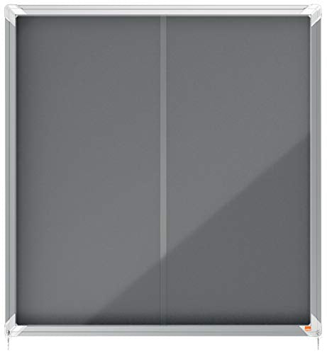 Nobo Premium Plus Grey Felt Lockable Notice Board 12Xa4 Dd