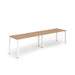 Dynamic Evolve Plus 1400mm Single Row 2 Person Desk Oak Top White Frame BE355