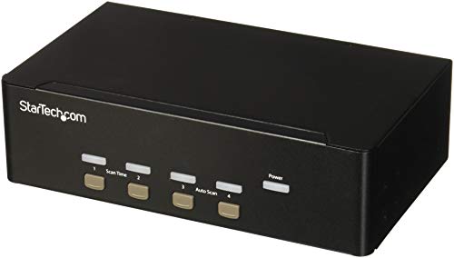 StarTech 4 Port KVM Switch with Dual VGA and 2 Port USB Hub