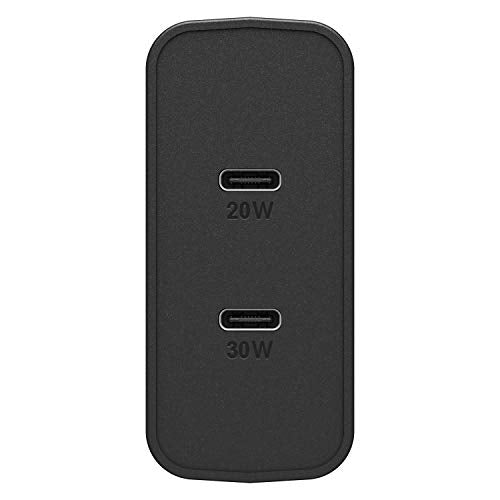 OtterBox Wall Charger - Power adapter - 50 Watt - 3 A - PD 3.0 - 2 output connectors (USB-C) - black shimmer