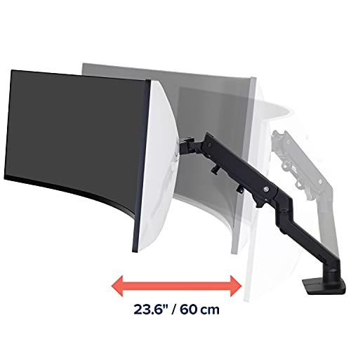 Ergotron HX - Mounting kit (articulating arm, desk clamp mount, grommet mount) - for LCD display/ curved LCD display (Constant Force motion) - matte black - screen size: up to 49"