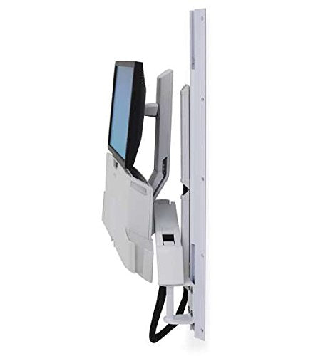 Ergotron StyleView Sit-Stand Combo System with Worksurface - Mounting kit (handle, articulating arm, CPU holder, mouse holder, 2 cable channels, wrist rest, wall track, keyboard tray, wall CPU mount, adjustable monitor arm) - for LCD display / PC equipment - high-grade plastic, durable aluminium - white - screen size: up to 24"