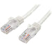 StarTech 0.5 m Cat 5e UTP Patch Ethernet Cable with Snagless RJ45 Connectors - White