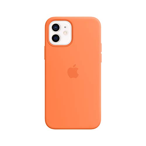 Apple Case with MagSafe - Back cover for mobile phone - silicone - kumquat - for iPhone 12, 12 Pro