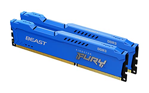 Kingston FURY Beast - DDR3 - kit - 16 GB: 2 x 8 GB - DIMM 240-pin - 1600 MHz / PC3-12800 - CL10 - 1.5 V - unbuffered - non-ECC - blue