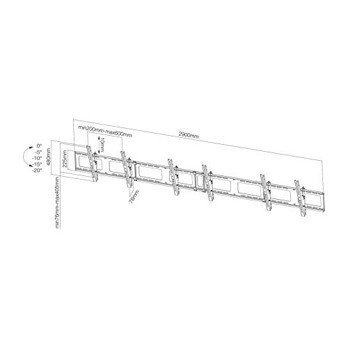 Neomounts by Newstar NS-WMB300 - Bracket - for 3 LCD displays - black - screen size: 40"-52" - wall-mountable