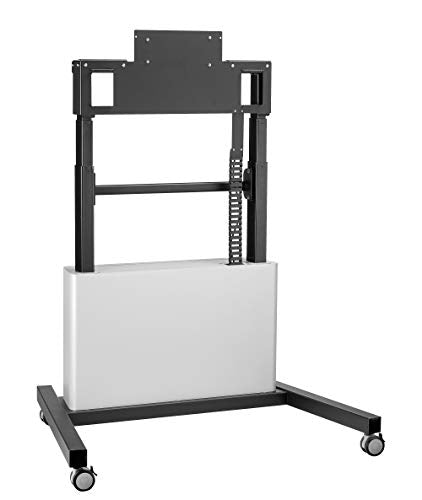 PFTE 7111 - Motorised large display trolley with cabinet - Silver/black