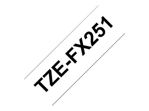 Brother TZe-FX251 - Adhesive - black on white - Roll (2.4 cm x 8 m) 1 roll(s) flexible ID tape - for Brother PT-D600, P-Touch PT-3600, D600, D800, E550, P750, P900, P950, P-Touch EDGE PT-P750