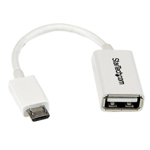 StarTech.com UUSBOTGW 5in White Micro USB to USB OTG Host Adapter M/F