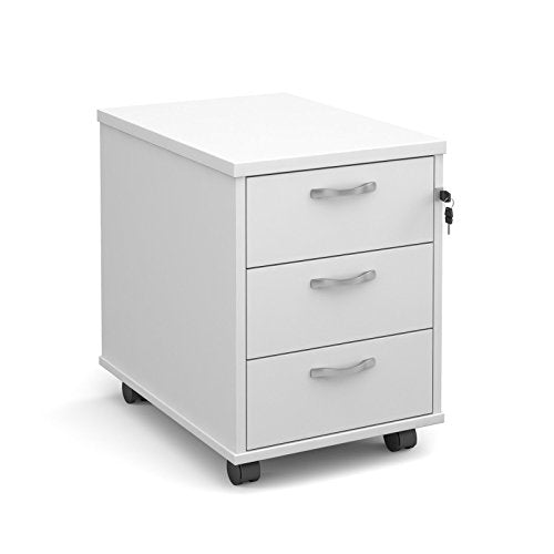 Best Value DAMS 3 Drawer Mobile Pedestal-White, Wood 60x42.6x56.7 cm