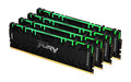 Kingston FURY Renegade RGB - DDR4 - kit - 128 GB: 4 x 32 GB - DIMM 288-pin - 3600 MHz / PC4-28800 - CL18 - 1.35 V - unbuffered - non-ECC - black