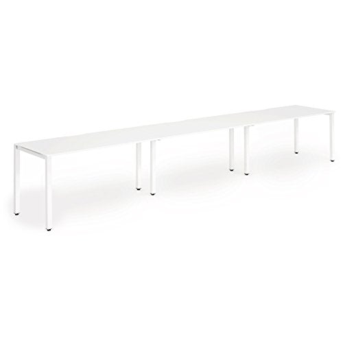 Dynamic Evolve Plus 1600mm Single Row 3 Person Desk White Top White Frame BE386