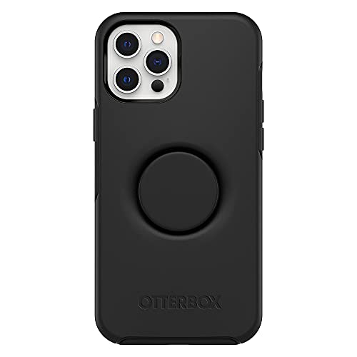 OtterBox Otter + Pop Symmetry Series - Back cover for mobile phone - polycarbonate, synthetic rubber - black - for Apple iPhone 12 Pro Max