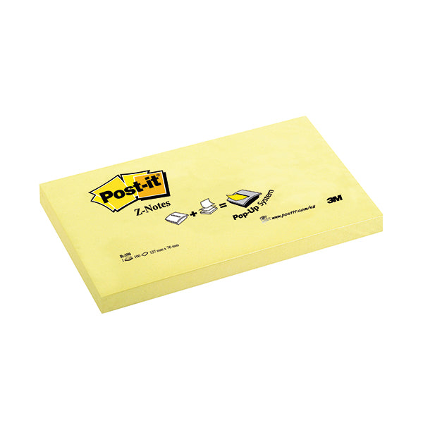 Post-it Z Notes 76x127mm Canary Yellow (Pack of 12) R350Y