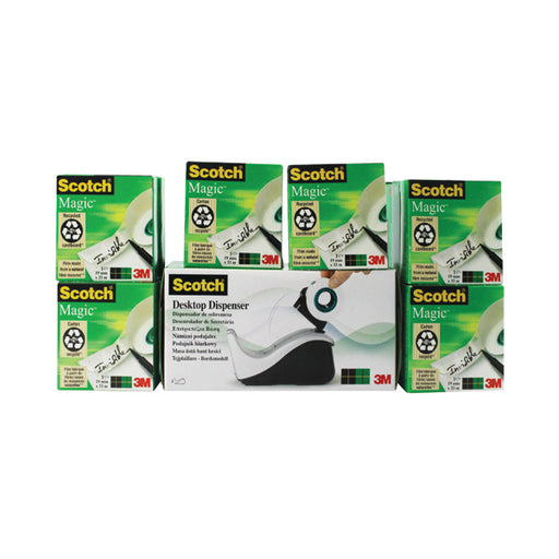 Scotch Magic Tape 810 19mm x 33m (Pack of 16) with Free Dispenser 8-1933R16060