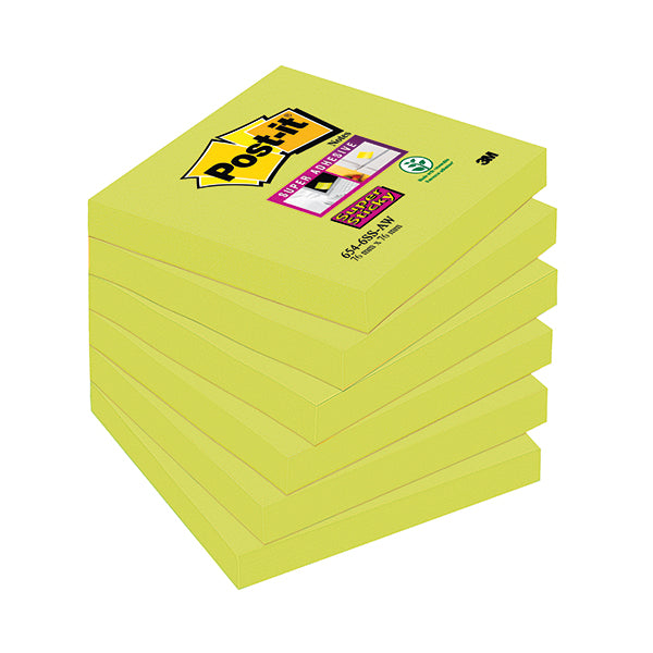 Post-it Super Sticky 76 x 76mm Asparagus (Pack of 6) 654-6SS-AW