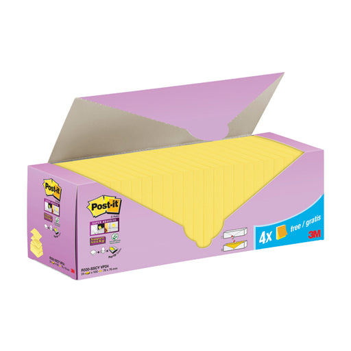 Post-it Super Sticky ZNotes Canary Yellow Cabinet 76x76mm (Pack of 24)