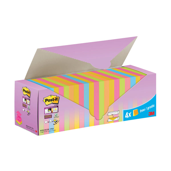 Post-it Sticky Z-Notes Colour Cabinet 76x76mm (Pack of 24) 7100236587