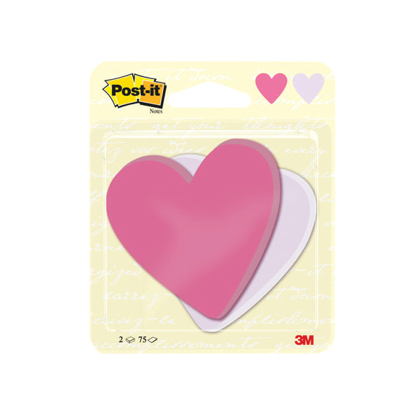 Post-it Notes Heart Shape 75 Sheets 70 x 72mm (Pack of 2) 7100236596