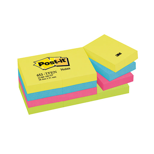 Post-it Notes 38 x 51mm Energy Colours (Pack of 12) 653TF