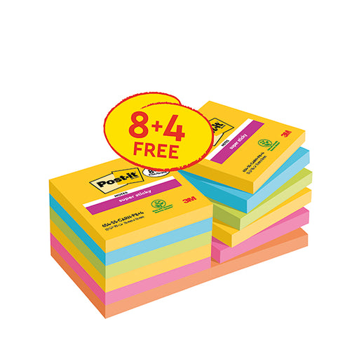 Post-it Super Sticky Notes Carnival 76x76 90 Pack 8 x4 FOC 7100259227