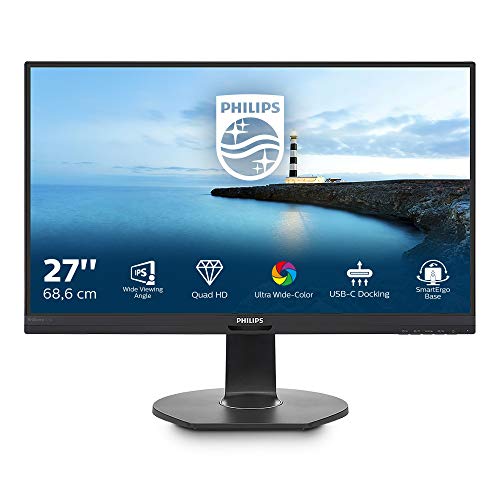 Philips B Line 272B7QUPBEB - LED monitor - 27" - 2560 x 1440 1440p (Quad HD) @ 60 Hz - IPS - 350 cd/m - 1000:1 - 5 ms - HDMI, DisplayPort, USB-C - speakers - black texture