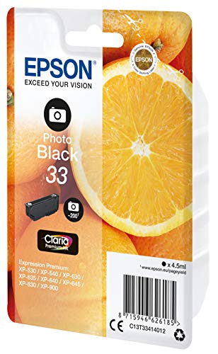 Epson 33 - 4.5 ml - photo black - original - blister - ink cartridge - for Expression Home XP-635, 830, Expression Premium XP-530, 540, 630, 635, 640, 645, 830, 900