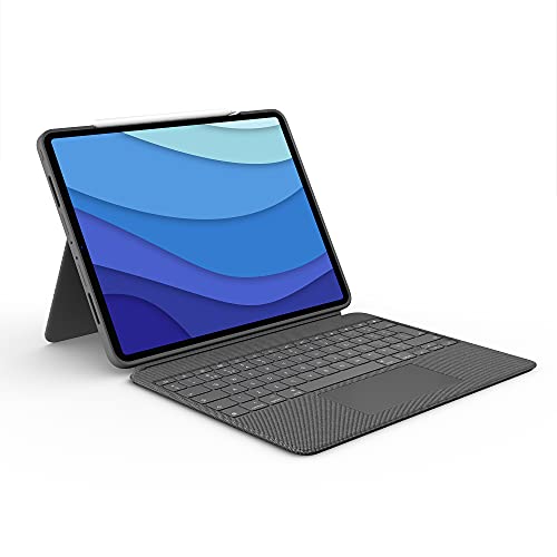 Logitech Combo Touch - Keyboard and folio case - with trackpad - backlit - Apple Smart connector - QWERTY - UK - oxford grey - for Apple 12.9-inch iPad Pro 