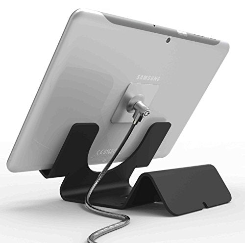 Compulocks Universal Tablet Holder Keyed Coiled Cable Lock Black - Stand - for tablet - lockable - high-grade aluminium - black - desktop