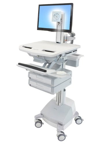 Ergotron StyleView - Cart for LCD display / keyboard / mouse / CPU / notebook / barcode scanner - medical - aluminium, zinc-plated steel, high-grade plastic - grey, white, polished aluminium - screen size: up to 24" - output: AC 230 V - 66 Ah - Lead Acid