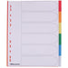 Best Value Polypropylene punched Dividers A4 Extra Wide 6 Part Colour Tabs