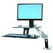 Ergotron WorkFit-A with Suspended Keyboard, Single HD - Stand (tray, desk clamp mount, grommet mount, pivot, swing arm) for LCD display / keyboard - black, polished aluminium - screen size: up to 30"