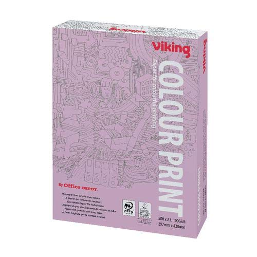 Best Value Viking Colour Print Printer Paper A3 100gsm White Ream of 500 Sheets