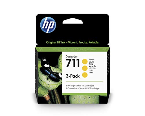 HP 711 - CZ136A - 1 x Yellow - Ink cartridge - For DesignJet T120 ePrinter, T520 ePrinter