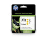 HP 711 - CZ136A - 1 x Yellow - Ink cartridge - For DesignJet T120 ePrinter, T520 ePrinter