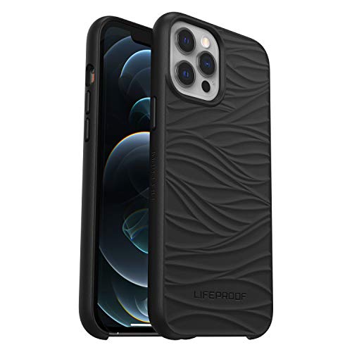 LifeProof WAKE - Back cover for mobile phone - ocean-based recycled plastic - black - ultra thin with mellow wave pattern - for Apple iPhone 12 Pro Max