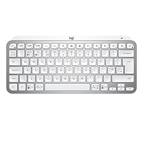 Logitech MX Keys Mini - Keyboard - backlit - Bluetooth - QWERTY - UK - pale grey