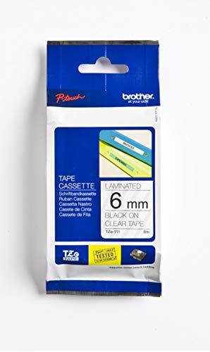 Brother TZe-111 - Standard adhesive - black on clear - Roll (0.6 cm x 8 m) 1 roll(s) laminated tape - for Brother PT-D210, D600, H110, P-Touch PT-1880, D200, D450, E110, E550, E800, H110, P900