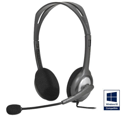 Logitech Stereo Headset H110 with noise-cancelling microphone for PC