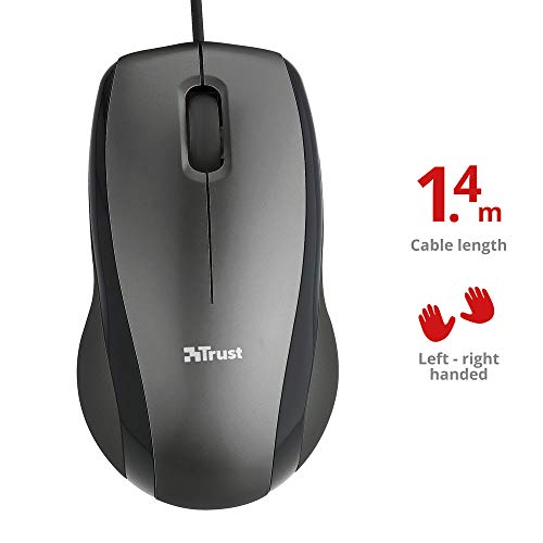 Trust Carve Optical USB 2.0 Wired 800 DPI Mouse 3 Buttons and Scroll Wheel Advanced Optical Sensor 1.4m Cable Length