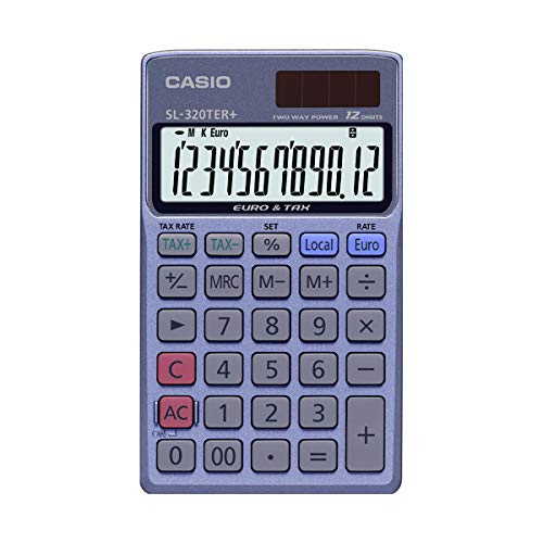 Casio SL-320TER 12 Digit Pocket Calculator With Tax and Currency Function SL-320TERPlus-WK-UP