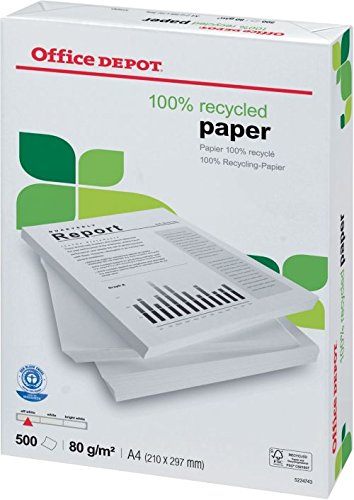 Best Value 100% Recycled Printer Paper Off-White 80gsm Box of 5 reams - A4