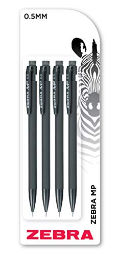 Zebra Mechanical Pencil Black Pk4