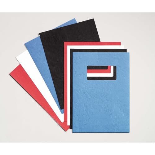 Best Value GBC A4 250 GSM Leatherboard Window Binding Covers - Blue